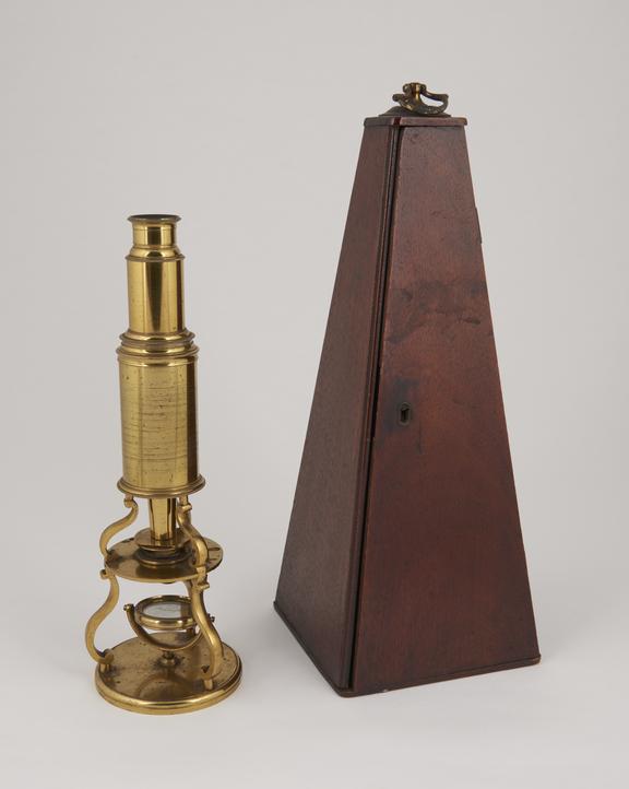 Culpeper microscope in pyramidal box, by W. & S