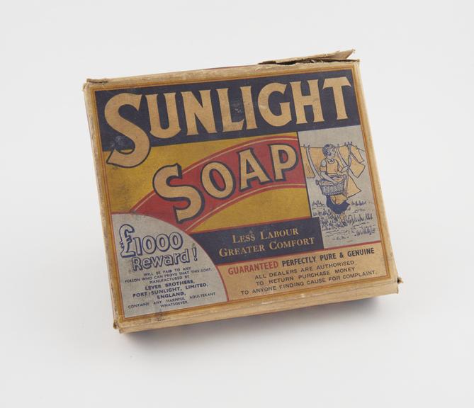 Carton for 'Sunlight' soap by Lever Brothers, 1890-1914