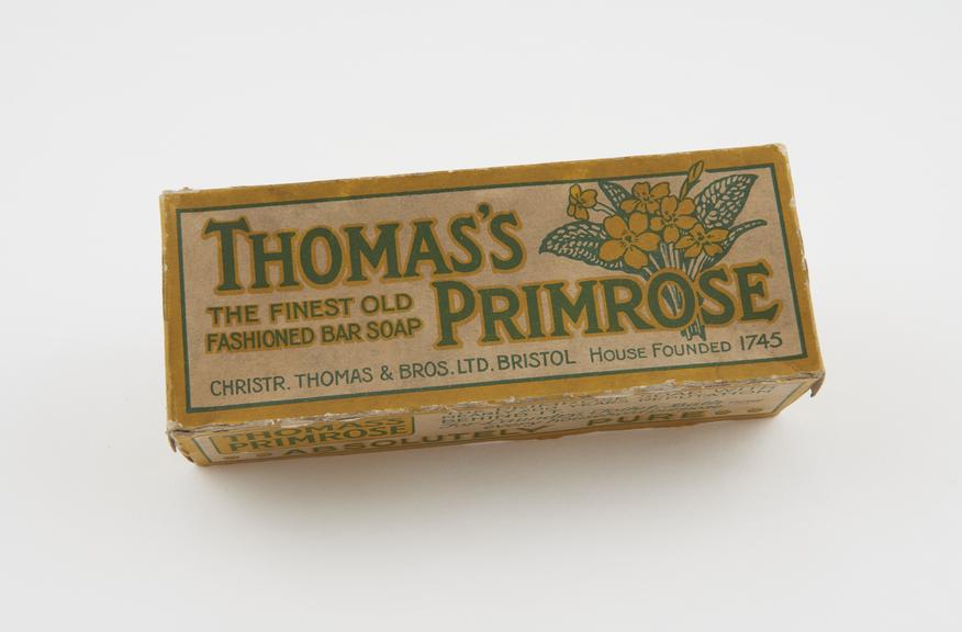 Sample of soap packaging, Thomas Primrose (carton).