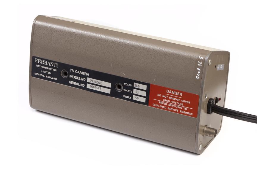 CCTV camera, made by Ferranti, late 1970s-1980s.