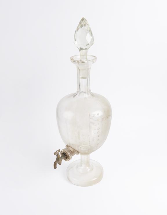 Glass spirit urn (for Brandy) 19th century, decanter shape