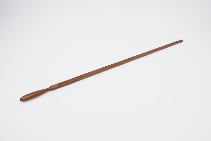 Wooden measuring rod 28 5/8 long from a Swedish collection of