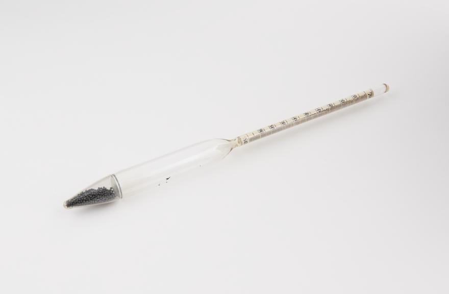 Glass streamline hydrometer by J W Towers