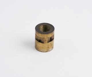 Cylindrical brass nozzle, threaded central hole