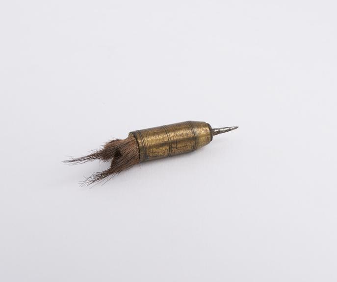 Brass dart, with steel point, for an air gun, fur flight