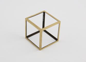 Brass Skeletal Figure of a Cube.