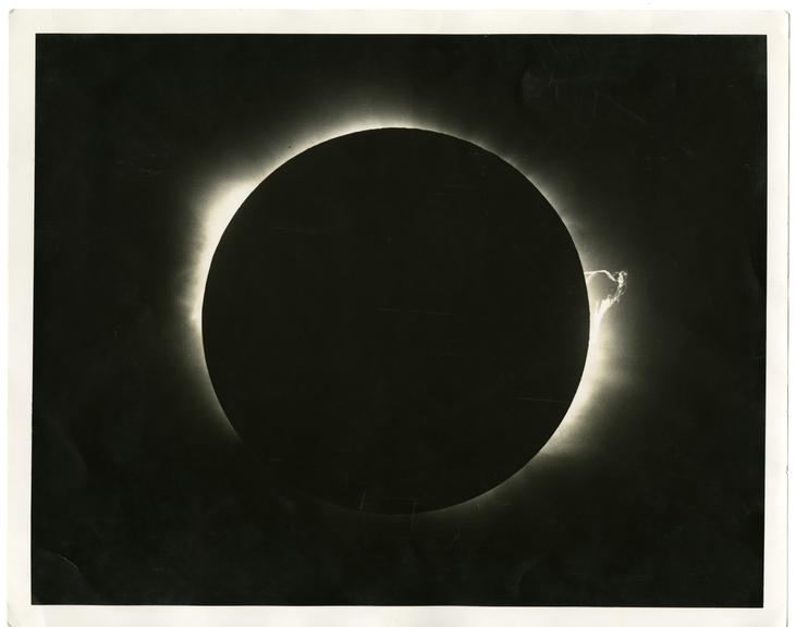 A photographic print of the sun in total eclipse