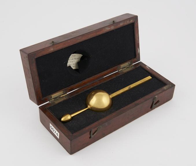 Gilt Keene's wine hydrometer by Dring and Fage