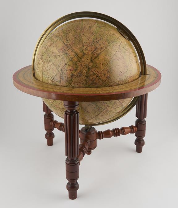 Paper celestial globe, one of two, 12-inch diameter