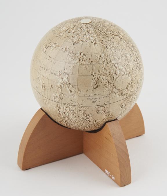 Lunar globe 100mm diameter on wooden stand by Replogle Globes