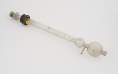 Glass tube with two bulbs at one end