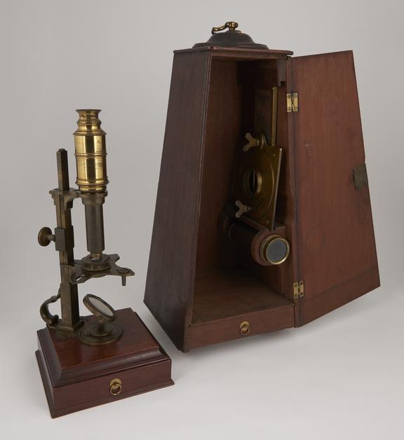 Cuff model microscope by Dollond, in case, with accessories