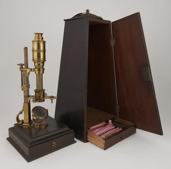 Cuff microscope by J. Linnel of London, in pyramid case by G