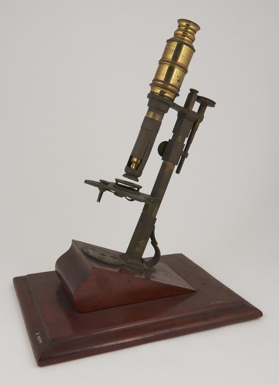 Cuff microscope by Gilbert, with inclined base added later