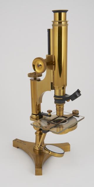 R & J Beck inscribed on microscope stand