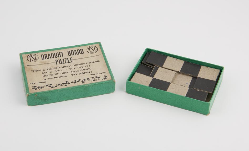 Draughtboard puzzle, made in 1950s