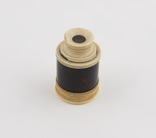 Miniature spyglass telescope with ivory and tortoiseshell tube