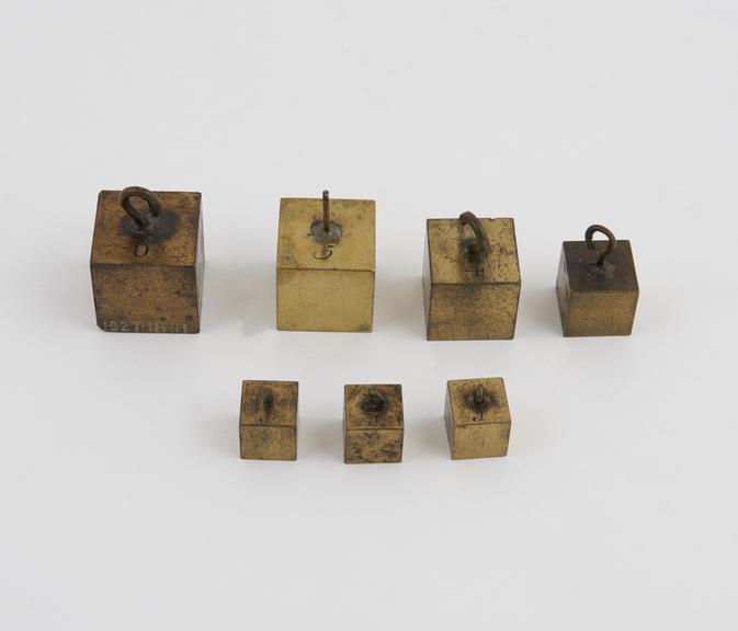 Set of six cubical weights