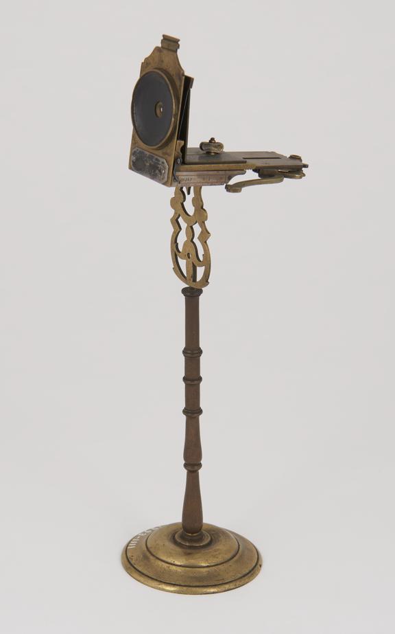 Microscope (dated 1744), signed GEO