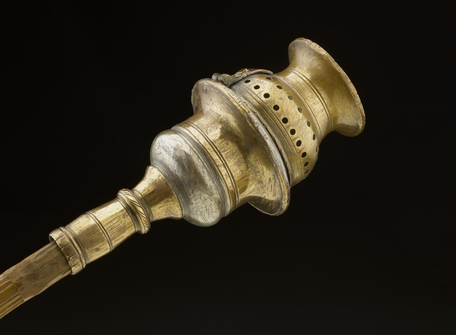Copy of a fumigating torch carried for protection against bubonic ...