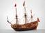 Whole model, full rigged, of ship of the line, H.M.S. 'Prince' (sailing ship; warship; ship model)