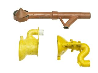 Model of toilet bowl section