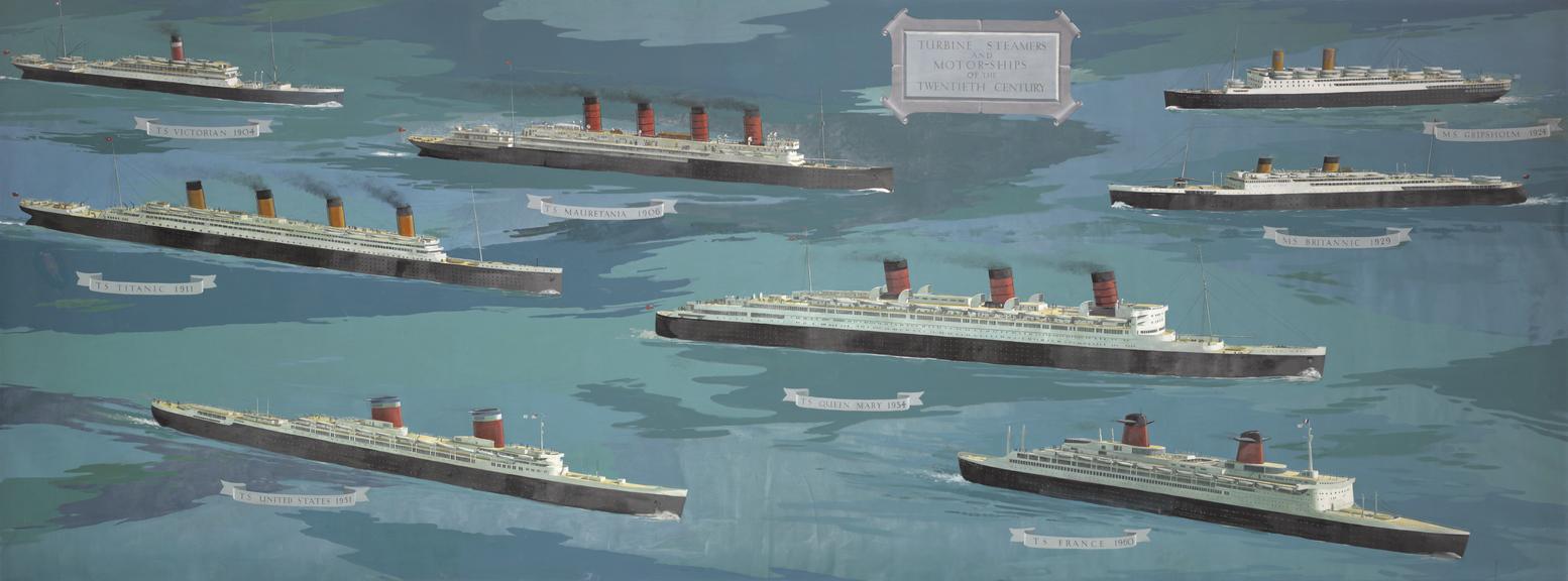 Turbine steamers and motor ships of the Twentieth century, painting