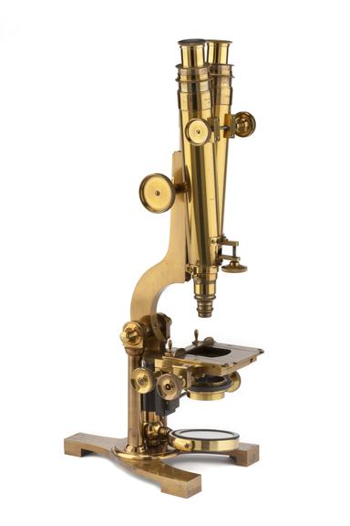 Binocular compound microscope, made by John Benjamin Dancer