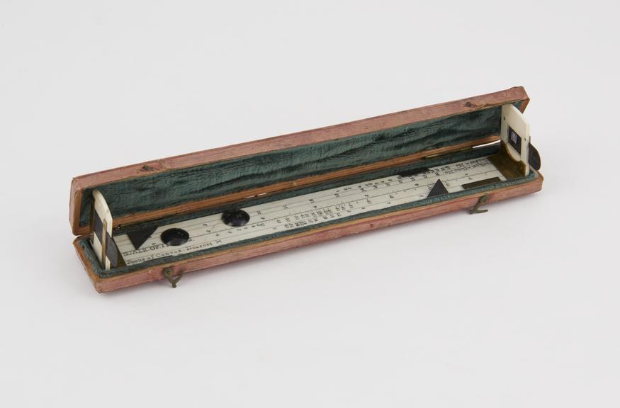 Young-type ivory optometer in red leather-covered wooden case