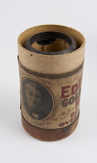Edison Gold Moulded phonograph record cylinder in cardboard tube