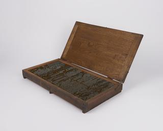 Wooden box containing Japanese type
