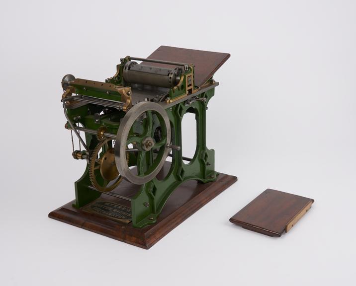 Model Caxton stop-cylinder press by Myers, Southampton