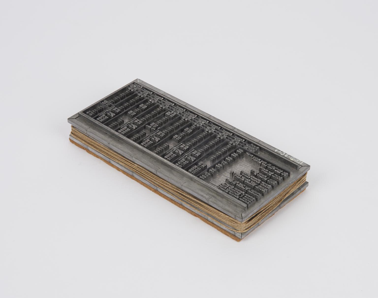 Example of monotype typesetting, 1959. | Science Museum Group Collection