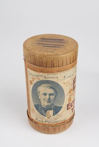 Edison Bell phonograph record cylinder in cardboard tube