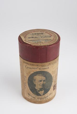Edison Gold Moulded phonograph record cylinder in cardboard tube