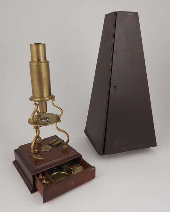 Culpeper type microscope in brass