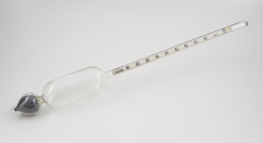 Glass customs and excise hydrometer by Dring and Fage