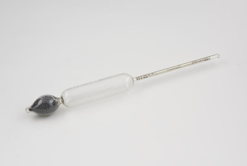 Glass 'Technico' specific gravity hydrometer. 182mm long