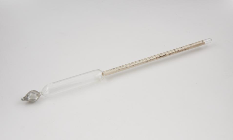 Hydrometer for alcohol; Cartier and Gay-Lussac scales