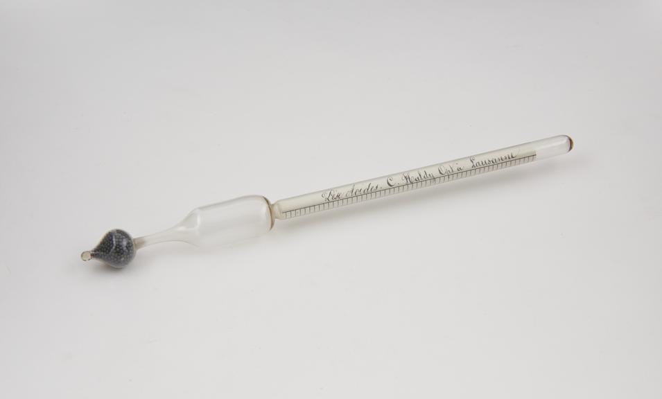 Hydrometer for acid solutions, made by C. Haldy, Lausanne