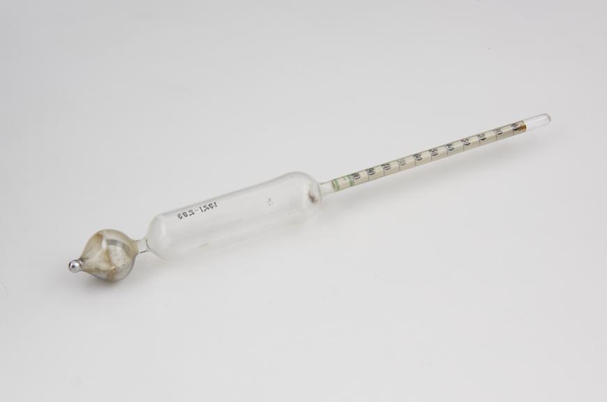 Glass hydrometer with specific gravity seal for liquids from