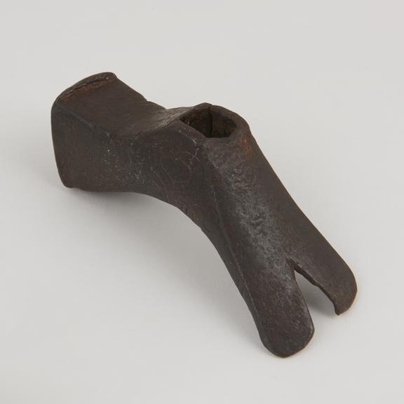 Head of claw-hammer, wrought iron, German, 17th century.