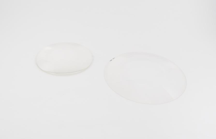 Two plastic plano-convex lenses used for correcting the image