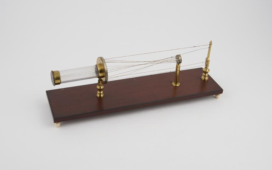 Model, (mahogany case not present), (13 3/4 x 4 1/4 x 5-inches)