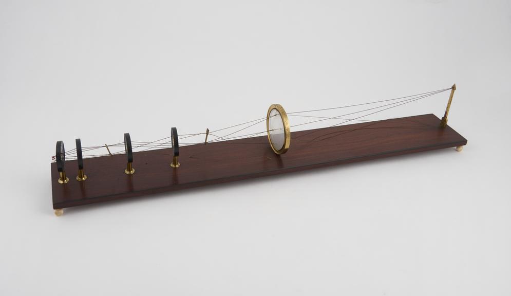 Model (mahogany case not present), (24 3/4 x 4 1/4 x 5-inches)