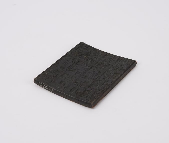 wooden printing block for printing playing cards.