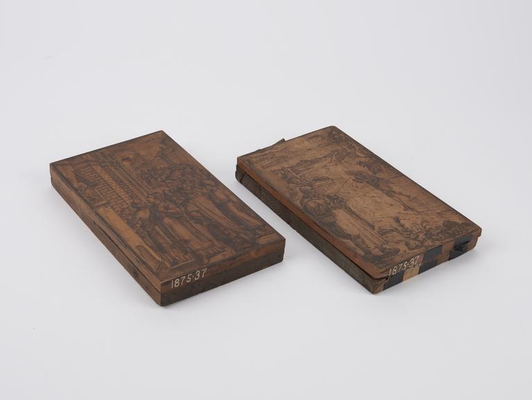 wooden printing block for printing playing cards.