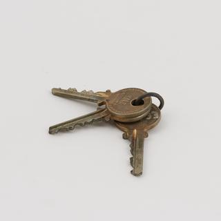 Three keys for Yale door latch, 1901-1930