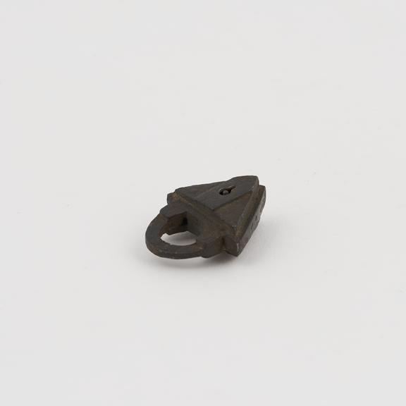 Triangular rought iron padlock