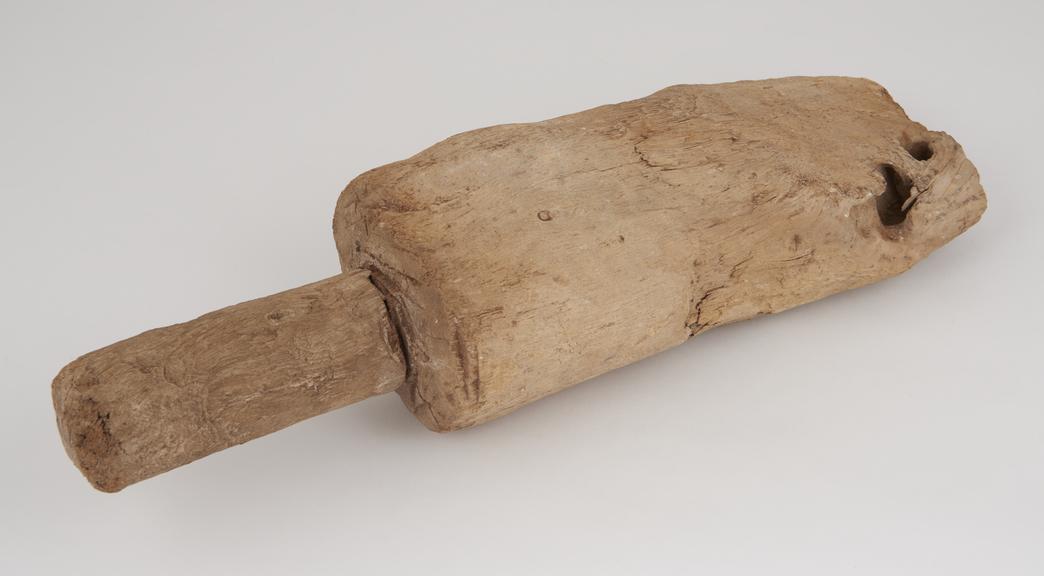 Large wooden wedge for manoeuvring stone blocks, Egyptian